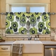 thumbnail image 2 of Yayeee Kitchen Curtains Tier Set of 2 Light Filtering 57"x36" Over Sink Window Panels, Gray Floral, 2 of 7