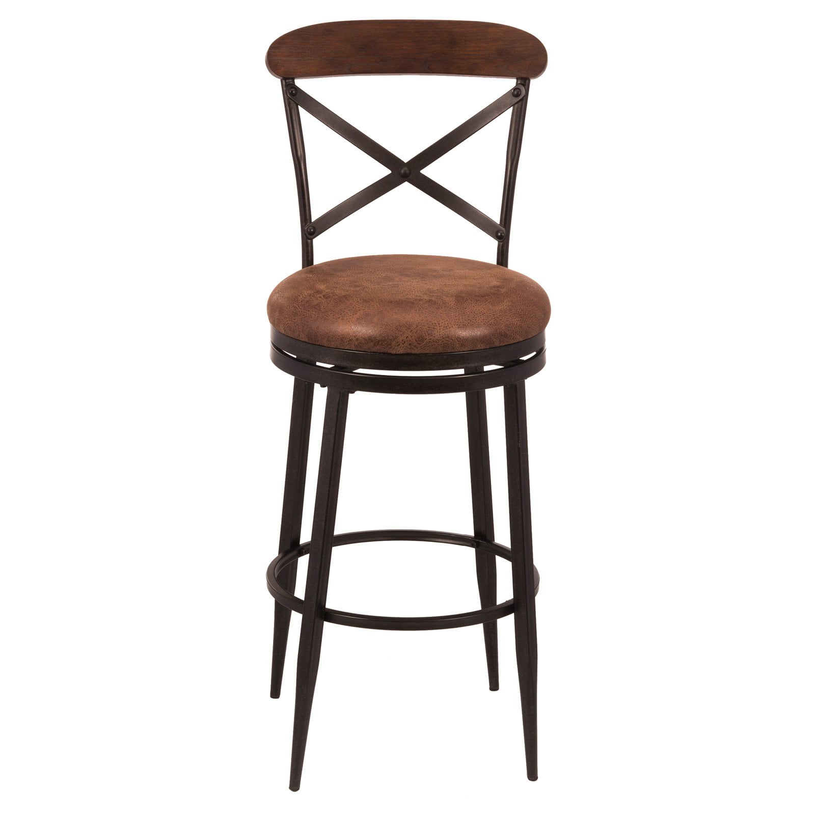 Henderson Swivel Bar Stool Black Brown Finish Com