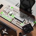 thumbnail image 2 of Long Mouse Pads for Desk,Green Brown Football Words Pattern Desk Mats on Top Of Desks, Desk Mouse Pad Extra Large with 3mm Non-Slip Base and Stitched Edge for Gaming,Office,Work,Home 35.4"x15.7", 2 of 6