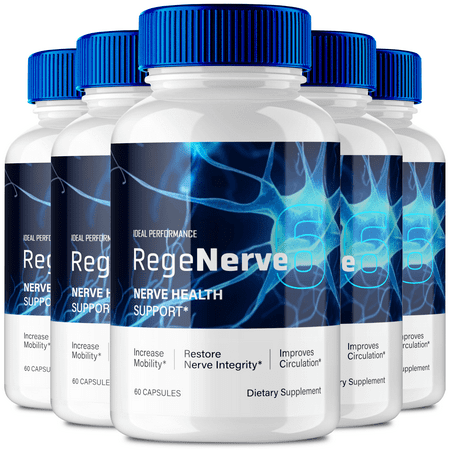 Regenerve 6 Capsules, Regen Nerve Six Advanced Formula, Regenerve6 Nerve Health Supplement Pills - Maximum Strength, All Natural Healthy Circulation & Stable Levels, Regenerve Reviews (5 Pack)