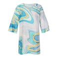 thumbnail image 4 of Vestido de Verano Para Mujer Vestido Informal Con Cuello en V Estampado Mini Vestido Con Manga 3/4 Odeerbi ODB115137, 4 of 8
