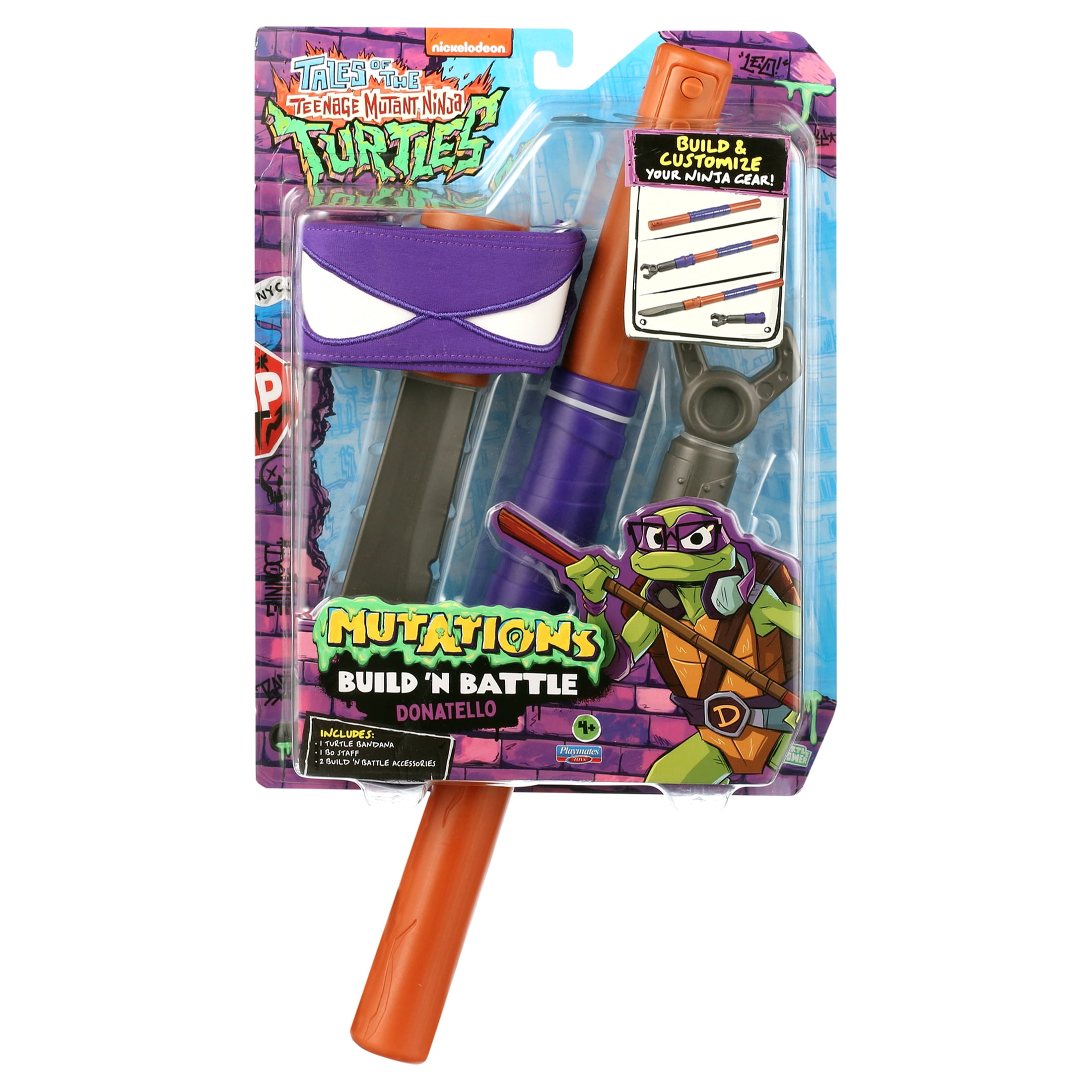 Tales of Teenage Mutant Ninja Turtles: Mutations Build N Battle Donatello Bo Staff Basic Role Play Set by Playmates Toys