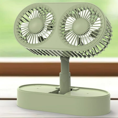 

Hesroicy Desk Fan Adjustable USB Powered 3 Speeds Double Motor Foldable Fan for Home