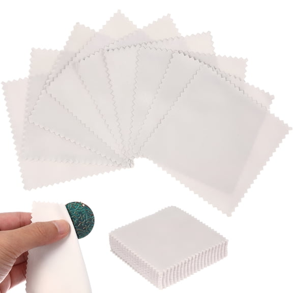 ACDANC 50pcs Jewelry Cleaning Cloth Polishing Cloth for Sterling Silver Gold Platinum 8*8cm