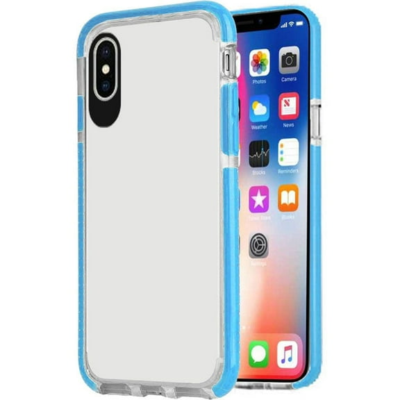 GSA Ultra Thin Bumper Candy Case For iPhone XS Max (6.5") - Clear/Blue