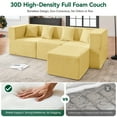 thumbnail image 6 of BEHOST 102.5" Flexible Combination Sectional Sofa, Boneless Cloud Couch  for Small Living Room, Sunshine Yellow, 6 of 9