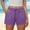 Purple, variant on Women's Casual Elastic Waist Lounge Shorts Blended Fabric Lightweight Shorts for Women Casual Summer Shorts with Pockets Linen Shorts Sky Blue,M