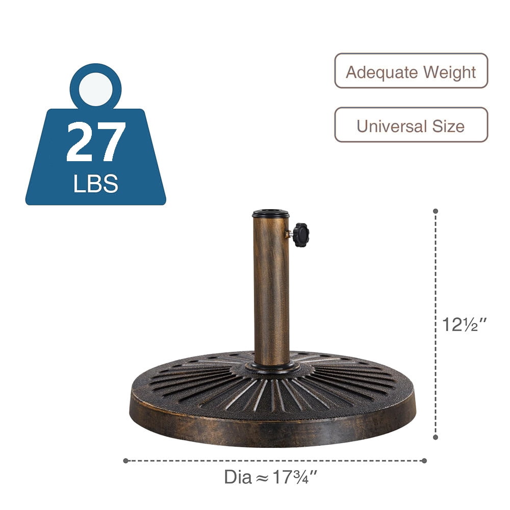 Ultrashades 26.5 lbs. Patio Umbrella Base, Mareket Umbrella Base for Yard Garden Poolside in Bronze