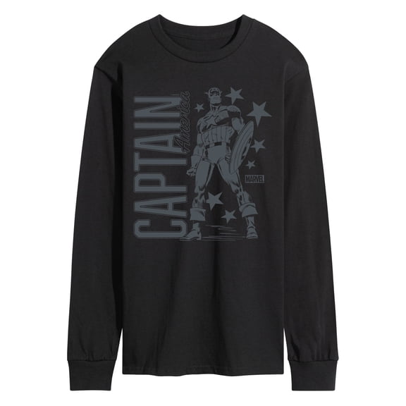 Marvel Captain America - Monochrome - Men's Long Sleeve Graphic Tee