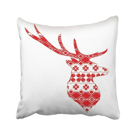 Deer Antlers Silhouette USART Black Head Deer Silhouette White Abstract Animal Antler Buck Drawing Graphic Pillowcase Cushion Cases 20x20 inch ()
