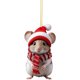 thumbnail image 2 of Seyotauo 2025 2D Flat Acrylic Christmas Mouse Ornament, Mouse with Red Santa Hat Pine Tree Decor, Car Rear View Mirror Accessories, Perfect for Xmas Gift and Festive Gatherings Gift, 2 of 4