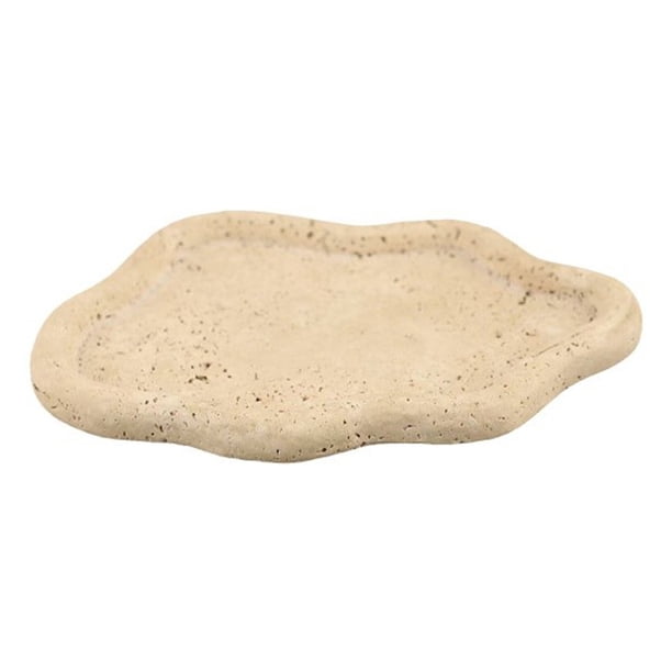 Cateissary Bandeja de decoración de nubes de piedra natural Bandejas de joyería Estética Fondo liso Pulido Aderezo Organización Cocina, Decoración del hogar