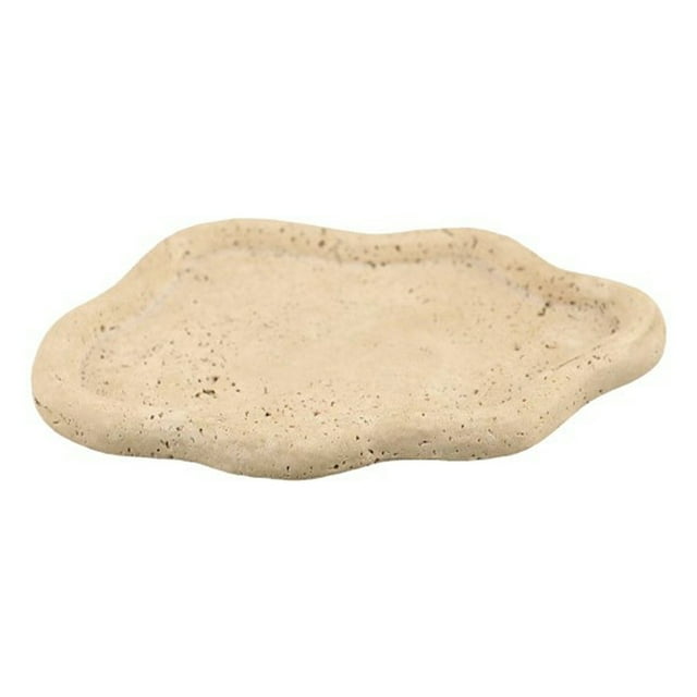 Cateissary Bandeja de decoración de nubes de piedra natural Bandejas de joyería Estética Fondo liso Pulido Aderezo Organización Cocina, Decoración del hogar