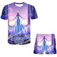 thumbnail image 2 of Niñas Frozen Elsa Anna Conjuntos de ropa Camiseta de verano Pantalones cortos Conjuntos para niños Moda Niñas Ropa Traje Casual Frozen Elsa Outfits12M Gao Jinjia LED, 2 of 2