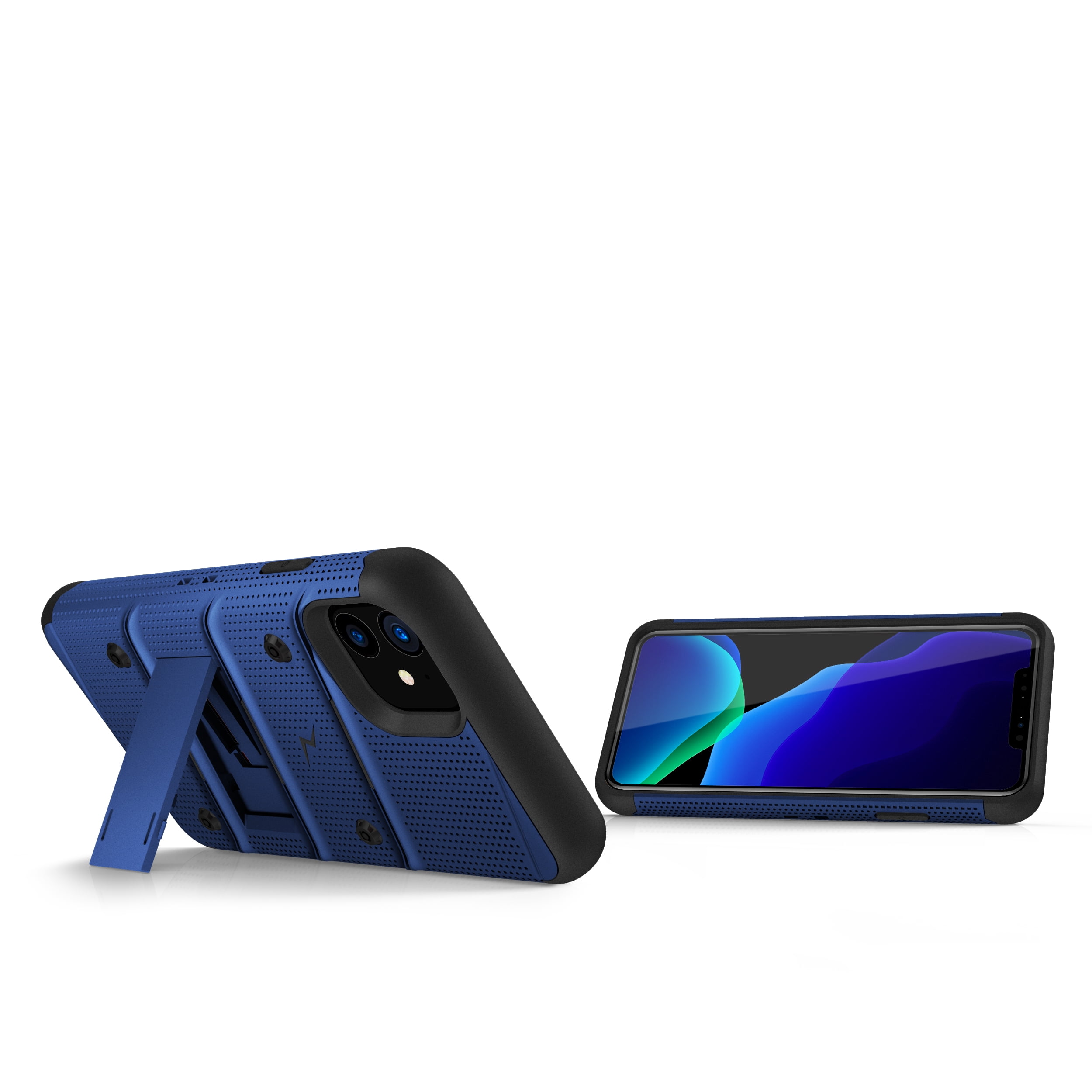 ZIZO BOLT Series iPhone 11 Case - Heavy-duty Military-grade Drop Protection w/ Kickstand Included Belt Clip Holster Tempered Glass Lanyard - Blue