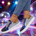 thumbnail image 6 of Glitter Sparkly Low Top Sequins Lace Up Tennis Shoes Comfort Bling Fashion Shiny Walking Shoes, 6 of 7