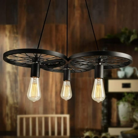 Coffee 3 Arm Ceiling Light E27 Pendant Lamp Metal Wheels Chandelier Vintage Down For Dining Room Bedroom Coffee 3 Arm Ceiling Light E27 Pendant Lamp Metal Wheels Chandelier Vintage Down For Dining Room Bedroom