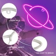 thumbnail image 2 of Planet Neon Signs LED Night Light Luces de neón Carga USB / Luces de pared de neón con pilas Luces decorativas de neón para el hogar Dormitorio Bar / Navidad / Boda / Fiesta de cumpleaños Xemadio WMZL-642-8, 2 of 7