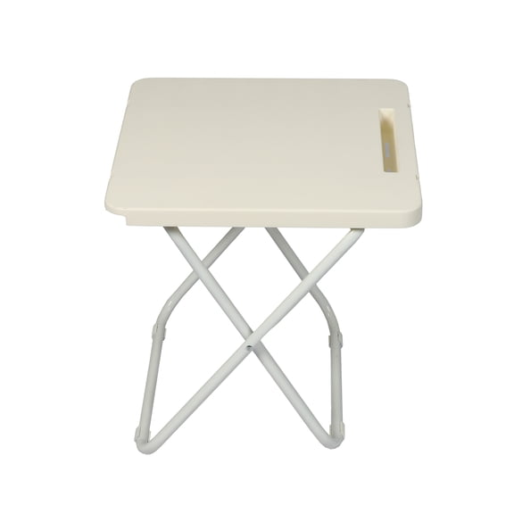 Mainstays White Folding Beach Table with Hard Top Surface