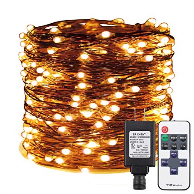 ER CHEN Warm White LED String Lights Plug in 165ft 500 LED SupperLong