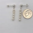 thumbnail image 5 of Creamy FW Pearls Sterling Silver Drop/Dangle Post Earrings | 1 " Long| White |, 5 of 9