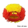 thumbnail image 2 of Jiibva Football Game Flag Colored Fan Wigs Hat, National Flag Afro Fan Wig Headgear Funny Headwear for Soccer Match Celebration Flag Colorful Event Hairband, 2 of 7