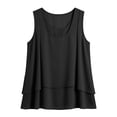 thumbnail image 5 of Chbgutlmr Summer Tank Tops for Women Sleeveless Round Neck Double Layered Ruffled Blouse Casual Loose Summer Comfy T-Shirts, 5 of 9