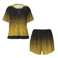 thumbnail image 4 of Picia Gold Glitter Gradient Pajamas Sets for Women Soft Short-Sleeved Pjs with Lounge Shorts Two Piece Sleepwear-Small, 4 of 9