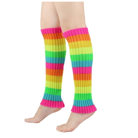 HBFAGFB Leg Warmers for Women Christmas Decor Fall Winter Loose Retro Knitted Foot Covers Red One Size