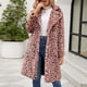 thumbnail image 4 of Puntoco Chaqueta larga de invierno con cuello en V para mujer, cálida, de pelo sintético Puntoco Puntoco-7029, 4 of 9