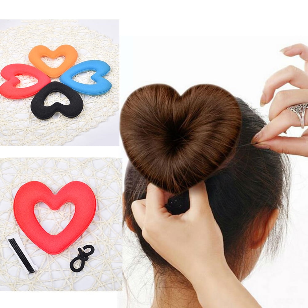 KAOU Hair Donut Heart Magic Sponge Bun Maker Hairstyle Styling DIY Tool  Accessory 