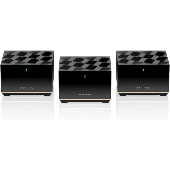 Restored NETGEAR Nighthawk Tri-Band Whole Home Mesh WiFi 6E System (MK93S)  Router + 2 Satellite Extenders (Refurbished)