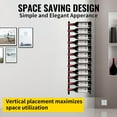 thumbnail image 4 of VEVOR Wall Mounted Wine Rack, 12 Bottles Wine Holder Towel Rack, Black Steel Vertical Wine Rack, Modern Decorative Wall Mounted Wine Bottle Holder, Forward Design Simple Storage Wall Rack 48x6x1inch, 4 of 9
