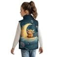 thumbnail image 2 of Xixirimido Cow Moon Galaxy Pattern Boys Girls Full Zip Fleece Vest Sleeveless Stand Collar Outwear Warm Jacket with Pockets for 4T, 2 of 6