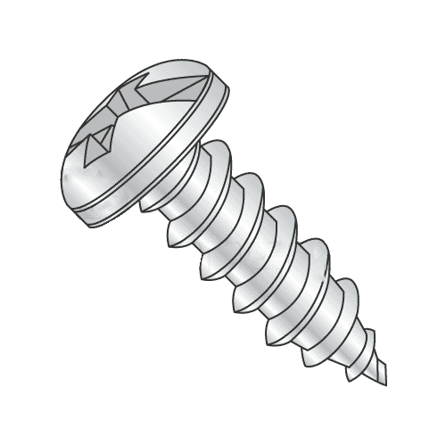 #7 x 1" Type A Self-Tapping Screws / Combo / Pan Head / Steel / Zinc Plating (Quantity: 9000 pcs)