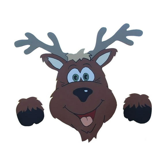 SUSHANG Clearance Christmas Yard Sign Christmas Reindeer Peeking Fence Decorated Santa Snowman Yard Placards