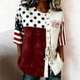 thumbnail image 2 of Womens Patriotic T Shirts Loose Short Sleeve Crew Neck 4th Of July Shirt With American Falg Print Holiday Commemorative Tops Wine L, 2 of 4