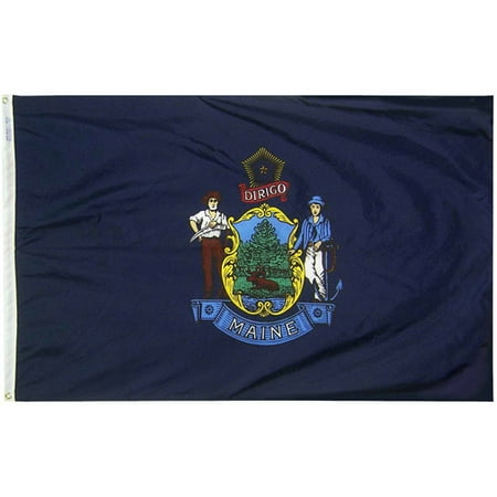 Maine State Flag, 4' x 6', Nylon SolarGuard Nyl-Glo, Model# 142270