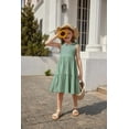 thumbnail image 3 of Arshiner Dresses for Girls Toddler Elastic Waist Loose Dress Summer Tiered Flowy Midi Dress Toddler Girl Dress, 3 of 6