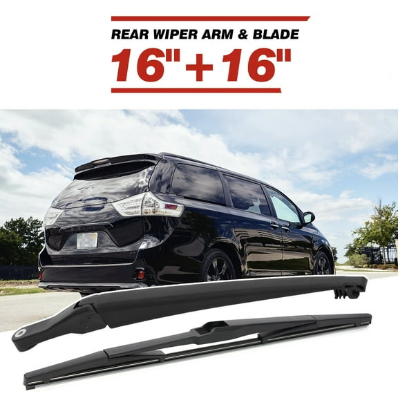 16" 16" Rear Windshield Wiper Arm & Blade Set Compatible With Toyota SIENNA 2011-2021