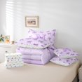 thumbnail image 6 of Castle Fairy Personalized Initial 7-Piece Twin Bedding Sets,Dreamy Princess Bedding Comforter Set,Purple Bow Breathable Sheet Sets,Lightweight Kawaii Room Decor,Reversible, 6 of 8