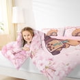 thumbnail image 3 of Erosebridal Cartoon Capybara Twin Bedding Sets 7-Piece For Kids,Pink Floral Cherry Blossoms Bedding Comforter Set For Children Boys Girls,Pink Reversible, 3 of 6