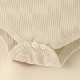thumbnail image 6 of NOLDARES Baby Girl Romper Clothes + Shorts + Headband Summer Outfits 3 Piece Set Short Sleeve Round Neck Bowknot Soft(Beige,9-12 M), 6 of 7