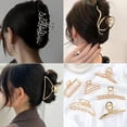 thumbnail image 2 of Korean Metal Geometric Hair Claw Barrettes Elegant Hair Clip Crab for Women Hollow Out Hairpin Headwear Girl Hair Accessories, 2 of 10