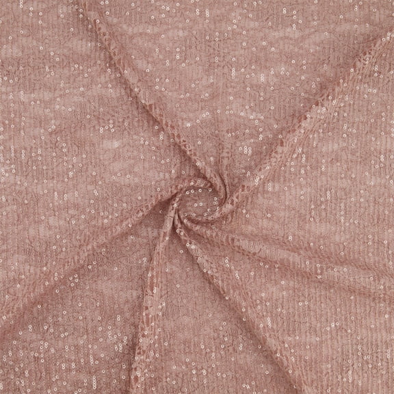Zelouf Arabella Linear Sequin On Lace , Sewing, DIY, Crafts Fabric by the Yard, Soft Rose, 3 Yard