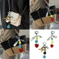 thumbnail image 2 of Fogun Elegant Heart Button Keychain Charm Trendy Deer Star Key Ornament Heart Button Pendant Keyring for Party Favor, 2 of 2