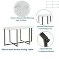thumbnail image 5 of Bellemave 7-Piece Dining Table Set with Faux Marble, Modern 55 Inch Kitchen Table Set for 6 with 2 Middle Chairs and 4 Triangular Chairs, Industrial Table and Chairs with Metal Frame (Black+White）, 5 of 11