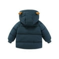 thumbnail image 4 of GYRATEDREAM Kids Winter Jacket Boys Girls Warm Winter Snowsuit Jacket Outerwear Clothes Zipper Thick Fleece Removable Hooded Snow Coat for 7-8Y Blue, 4 of 7
