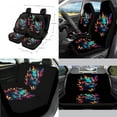 thumbnail image 2 of Jeiento Skull Car Accessories Sets 14pcs Car Seat Cover Protector Steering Wheel Cover Seatbelt Pads Auto Armrest Cover Trash Bin Rearview Mirror Cover Butterfly Handbrake Cover Set Coasters, 2 of 7