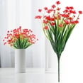 thumbnail image 2 of Artificial Plants 15.3" Faux Flowers Realistic Spring Grass Decor for Weddings, Living Room, Dining Table Centerpiece Vase Decor Outdoor Indoor Use, Simulation Starrys Sky Bouquet(Red,15x7.9"), 2 of 9